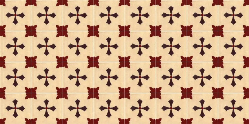 Baldosa calcárea diseño cruz.