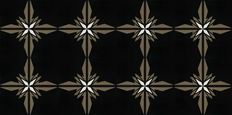 Baldosa calcárea diseño cuadricula estilo estrella.